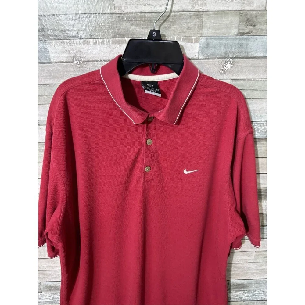 Men’s Nike Dri Fit Polo T-shirt Red Large